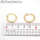 10Pairs Clear CZ Round Earrings / Silver Hoop Earrings for Women