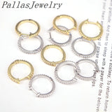 10Pairs Clear CZ Round Earrings / Silver Hoop Earrings for Women