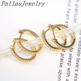 10Pairs Clear CZ Round Earrings / Silver Hoop Earrings for Women