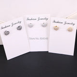 10Pairs Silver Heart Earring Micro Pave Clear CZ Zircon Stud Earrings