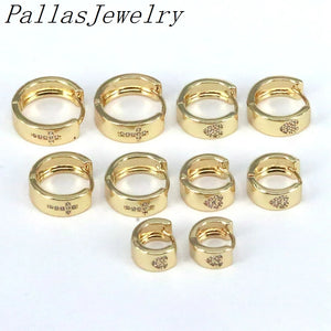 10Pairs Plated Hoop Earrings Dainty CZ Pave Heart Cross Zircon Jewelry