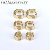 10Pairs Plated Hoop Earrings Dainty CZ Pave Heart Cross Zircon Jewelry