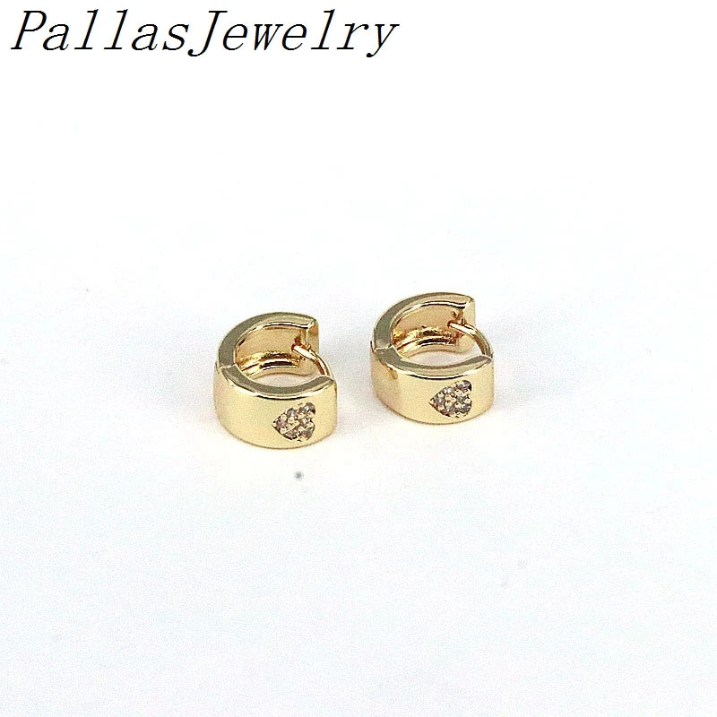 10Pairs Plated Hoop Earrings Dainty CZ Pave Heart Cross Zircon Jewelry