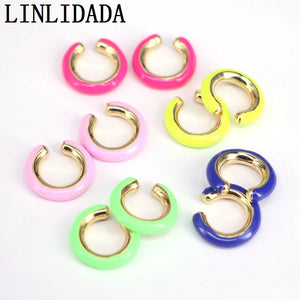 10 Pairs Neon Enamel C Shaped Earcuffs for Women
