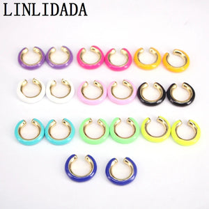 10 Pairs Neon Enamel C Shaped Earcuffs for Women