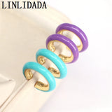 10 Pairs Neon Enamel C Shaped Earcuffs for Women