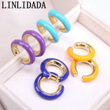 10 Pairs Neon Enamel C Shaped Earcuffs for Women