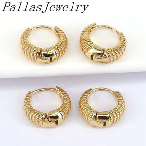 Brass Round Hoop Earrings for Women