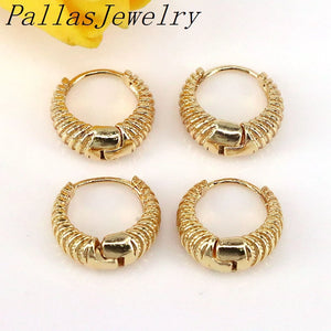 Brass Round Hoop Earrings for Women