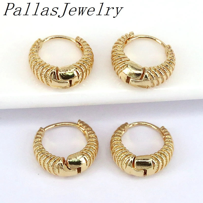Brass Round Hoop Earrings for Women