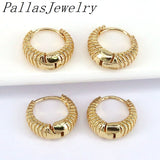 Brass Round Hoop Earrings for Women