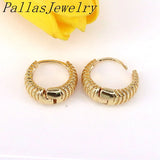 Brass Round Hoop Earrings for Women