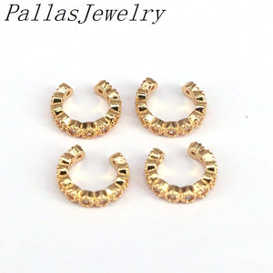 10Pairs CZ Zirconia Earcuffs Clip On Earrings Circle Ear Cuff