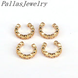 10Pairs CZ Zirconia Earcuffs Clip On Earrings Circle Ear Cuff