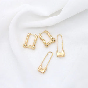 10Pairs Copper Pin Hoop Earrings Classic Women Jewelry Gift