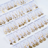 Vintage Stainless Steel Heart Hoop Earrings Wedding Jewelry Mix Style