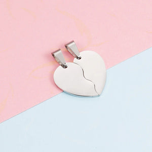 10 Pairs Stainless Steel Broken Heart Charms for DIY Necklace