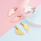 10 Pairs Stainless Steel Broken Heart Charms for DIY Necklace