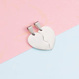10 Pairs Stainless Steel Broken Heart Charms for DIY Necklace