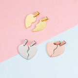 10Pairs Stainless Steel Heart Charms for DIY Necklace