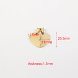 10 Pairs Stainless Steel Broken Heart Pendants for DIY Necklace Making