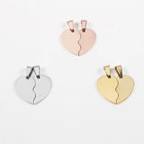 10 Pairs Stainless Steel Broken Heart Pendants for DIY Necklace Making
