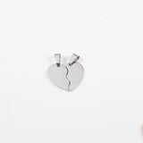 10 Pairs Stainless Steel Broken Heart Pendants for DIY Necklace Making