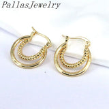 Minimalist Zircon Punk Earrings Geometric Metal Statement for Women