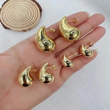 Water Drop Stud Earrings Exaggerate Teardrop 18k Plated