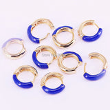 10Pairs Enameled Mini Round Hoop Earrings for Women Girl