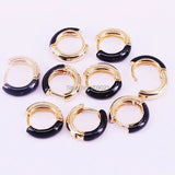 10Pairs Enameled Mini Round Hoop Earrings for Women Girl