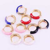 10Pairs Enameled Mini Round Hoop Earrings for Women Girl