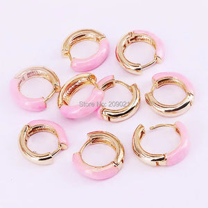 10Pairs Enameled Mini Round Hoop Earrings for Women Girl