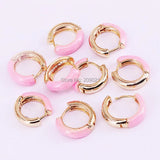 10Pairs Enameled Mini Round Hoop Earrings for Women Girl