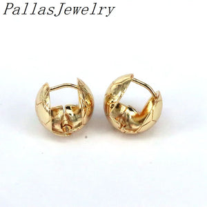 Retro Metal Ball Huggie Earrings Geometric Plated for Women