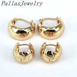 Retro Metal Ball Huggie Earrings Geometric Plated for Women