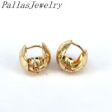 Retro Metal Ball Huggie Earrings Geometric Plated for Women