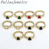 Vintage Colorful CZ Crystal Hoop Earrings Classic Round Zircon Jewelry