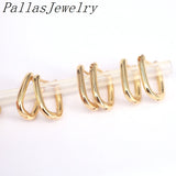 10Pairs Oval Hoop Earrings Ear Clips Women Jewelry