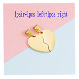 10Pairs Couple Necklace & Bracelet Set Stainless Steel Broken Heart Charms