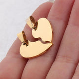 10Pairs Couple Necklace & Bracelet Set Stainless Steel Broken Heart Charms