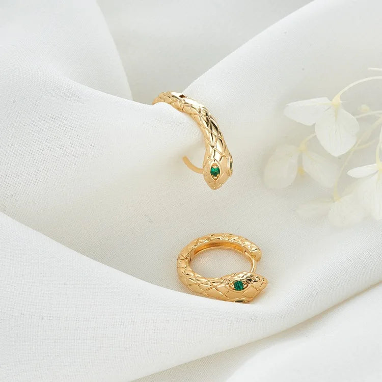 Snake Ear Clip Geometric Zircon Earrings Wedding Gift