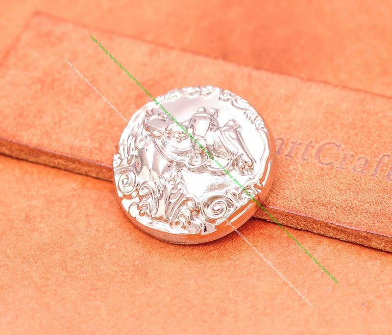 10Pc 30Mm Bling Silver Western Cowboy Horse Head Rodeo Conchos