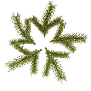 10Pc Artificial Pine Needles Branches Christmas Ornaments Home Decor DIY
