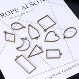 10Pc Geometric Hollow Pressed Flower Pendant Resin Jewelry Making