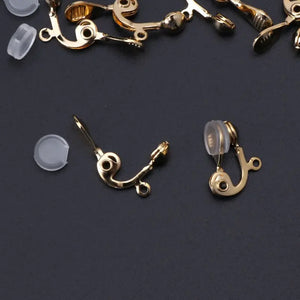 10Pc Clip-on Earring Converter Non-pierced Ear Hoop Comfort Cushion