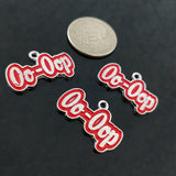 Greek Sorority Letter Red Enamel Charm Bracelet Necklace