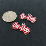 Greek Sorority Letter Red Enamel Charm Bracelet Necklace