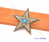 10Pc Western Texas Brass Star Leathercraft Concho Screwback