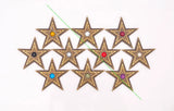 10Pc Western Texas Brass Star Leathercraft Concho Screwback